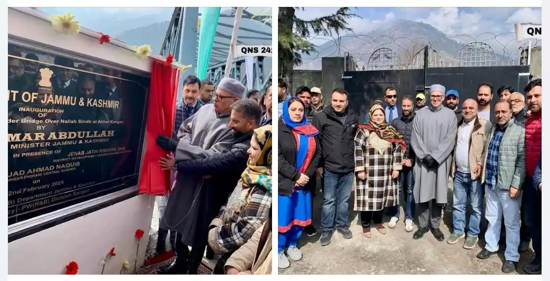 Image from The QNS 24×7: <<<{(€(QNS)€)}>>> >> CM Omar Abdullah Inaugurates Akhal-Kangan bridge ...