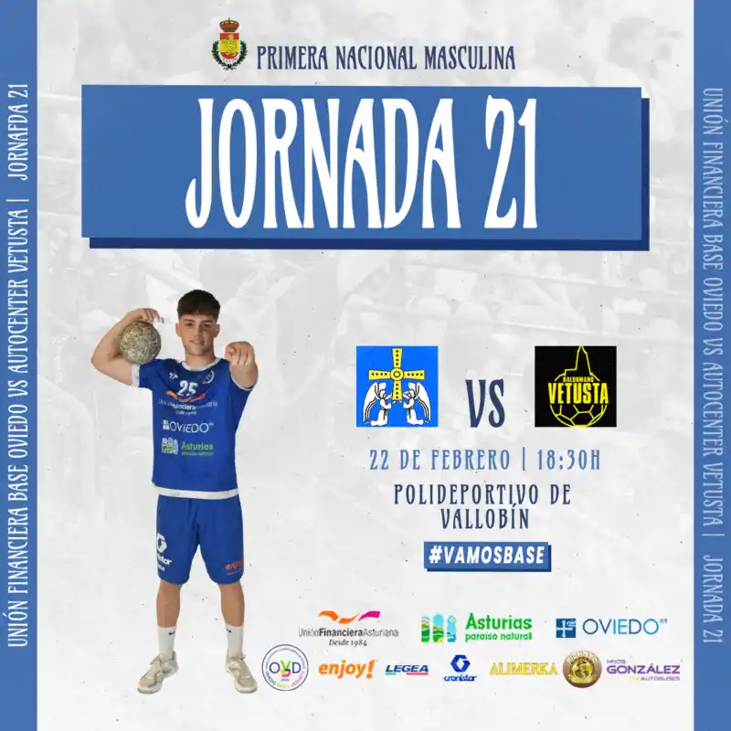 Image from Unión Financiera Balonmano Base Oviedo: 📆 ¡HOY JUGAMOS! 🙌 ¡Día de derbi en Vallobín! ⌚ ¡Desde las 18:30! ¡...