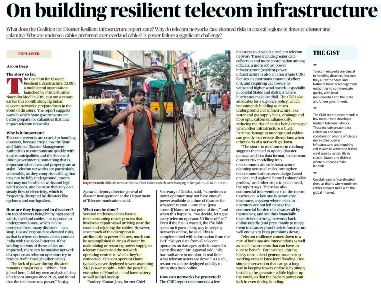 Image from UPSC FOCUS: On building resilient telecom Infrastructure' '<a class="text-blue-50...