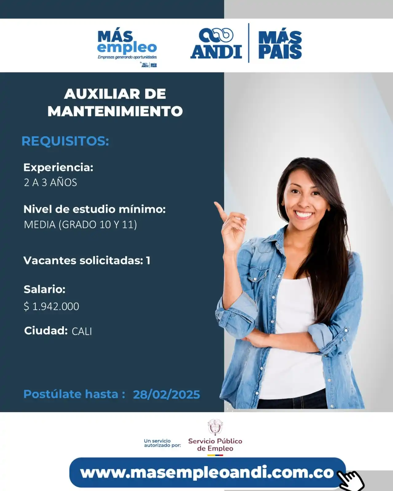 Vacantes Más Empleo ANDI 🔵 post
