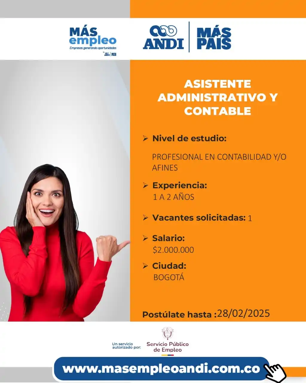 Vacantes Más Empleo ANDI 🔵 post