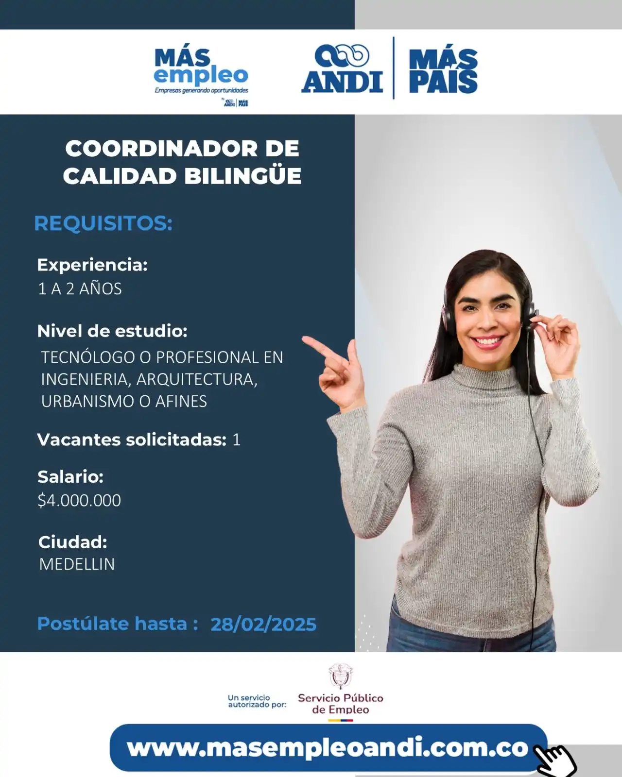 Vacantes Más Empleo ANDI 🔵 post
