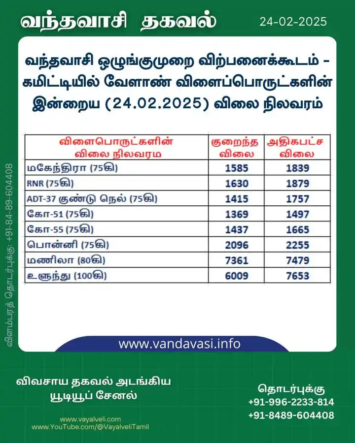 Image from Vandavasi Info: வந்தவாசி ஒழுங்குமுறை விற்பனைக்கூடம் - கமிட்டியில் வேளாண் விளைப்பொருட்க...