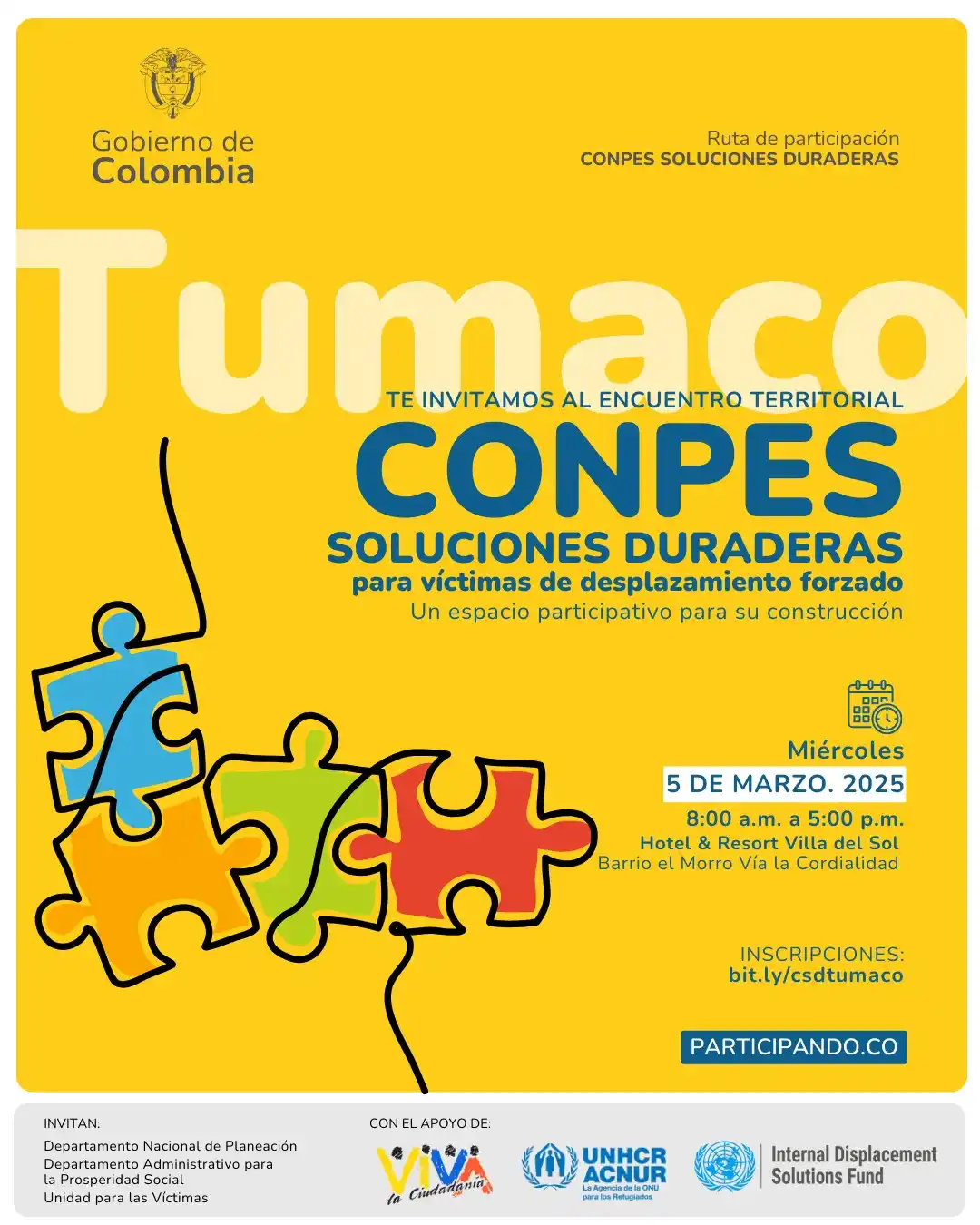 Image from Viva La Ciudadanía: 📝 Inscríbete en el *Encuentro Territorial CONPES Soluciones Duraderas...