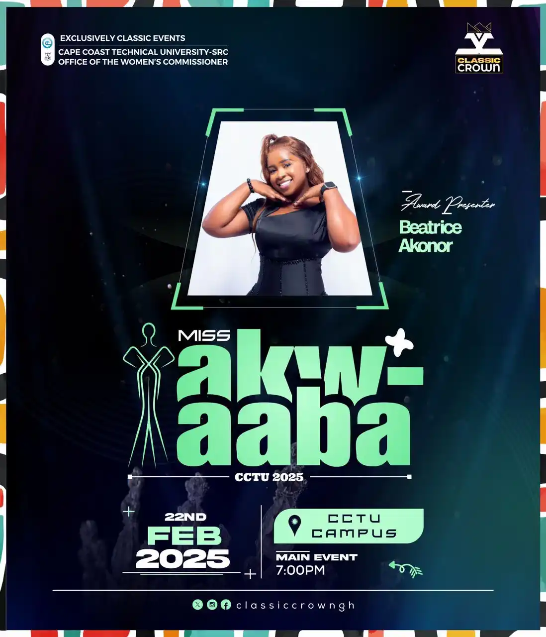 Image from 𝗩𝗢𝗜𝗖𝗘 𝗢𝗙 𝗖𝗖𝗧𝗨 𝗦𝗥𝗖 🗣️: "Please join us in welcoming the esteemed presenters for the Miss Akwa...