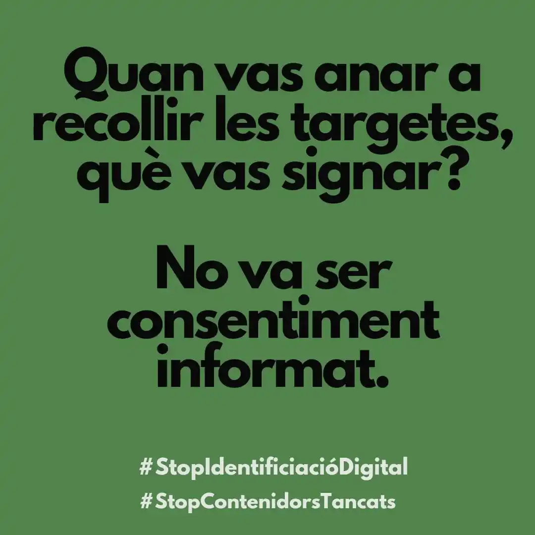 Volem contenidors SENSE targeta PdM post