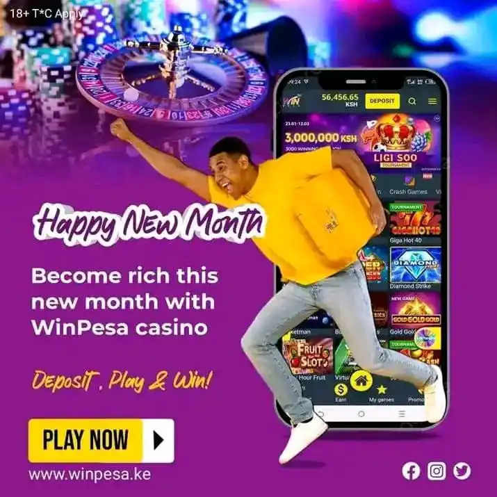 Image from WINPESA. KE: Happy New Month mkuu:  Become rich this month when you play winpesa ca...