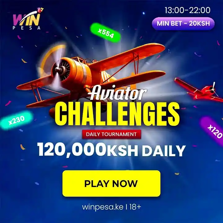Image from WINPESA. KE: Ni masaa ya kuomoka na aviator daily challenge mkuu: Play aviator gam...