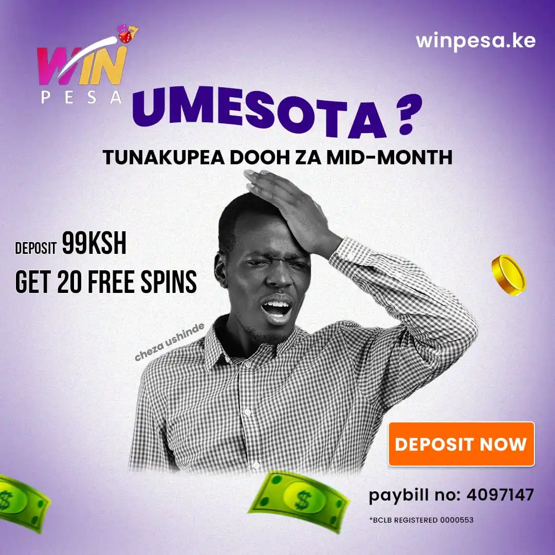 Image from WINPESA. KE: Champee! Ni mid month tunaelewa mfuko sio kuzuri saaana 😂 But bills ...