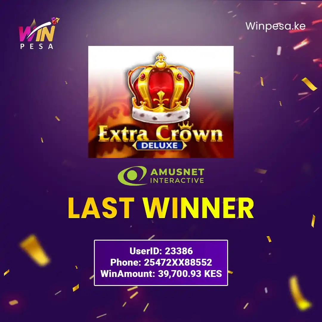 Image from WINPESA. KE: Congratulations to ANTONY for winning Ksh 39,700.93 from playing Extra...