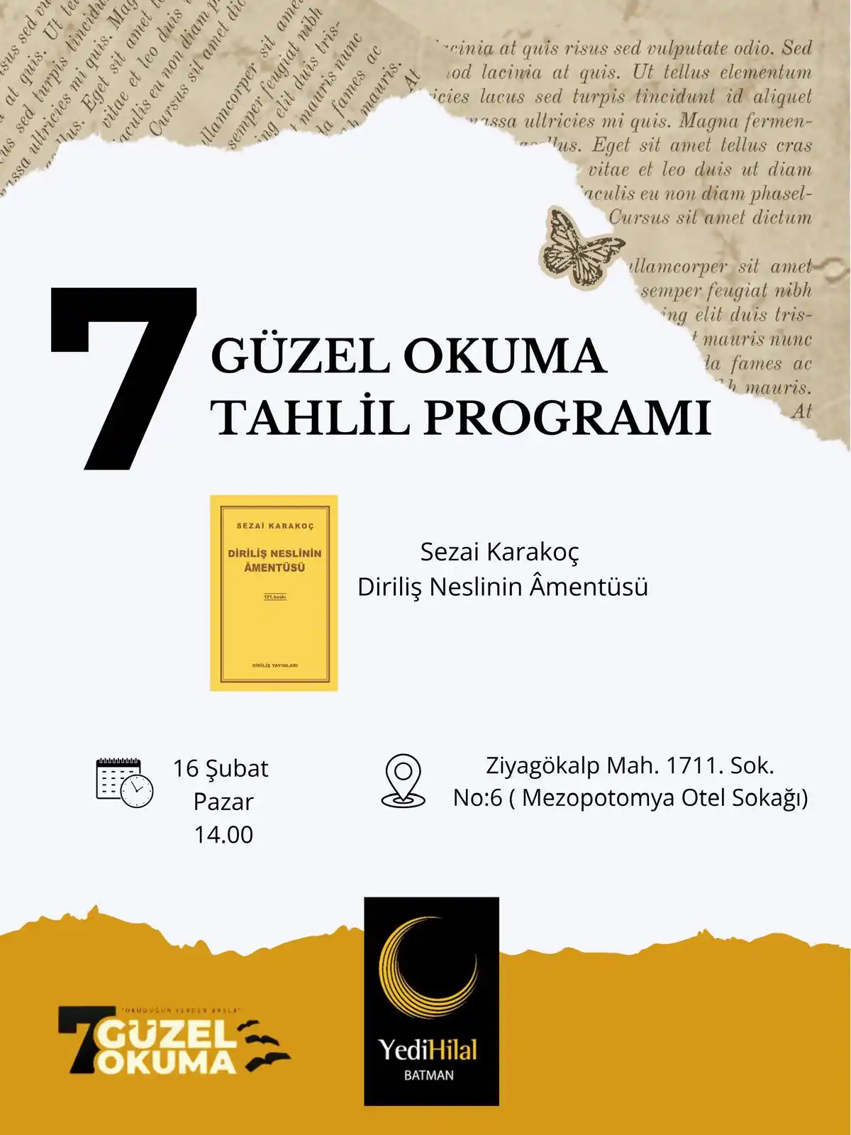 Image from YediHilal Batman: Başıboş gezen, tozan, ezen, bozan bir gençlik değil; okuyan-yazan, düş...