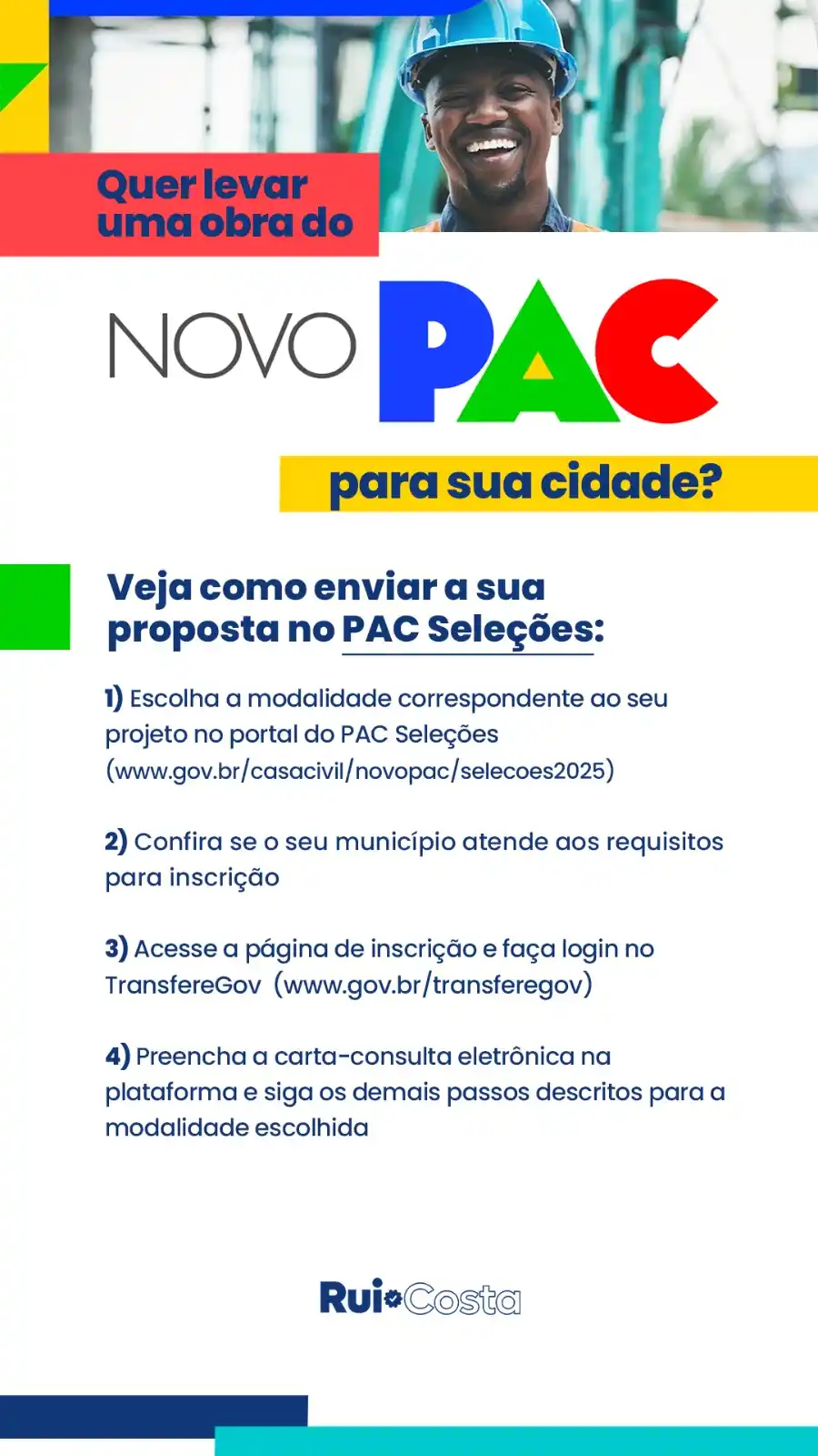 Image from Zap do Rui Correria: 📢 Atenção, gestores e gestoras municipais! 🏗️ Quer levar obras do N...