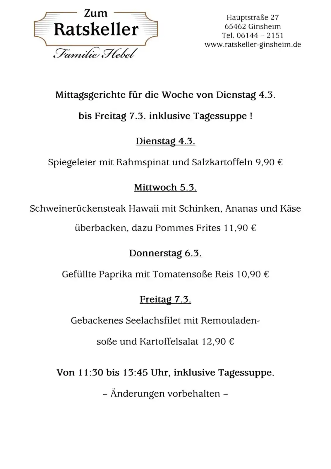 Zum Ratskeller - Ginsheim post