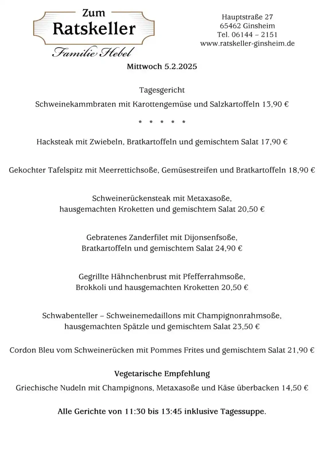 Zum Ratskeller - Ginsheim post