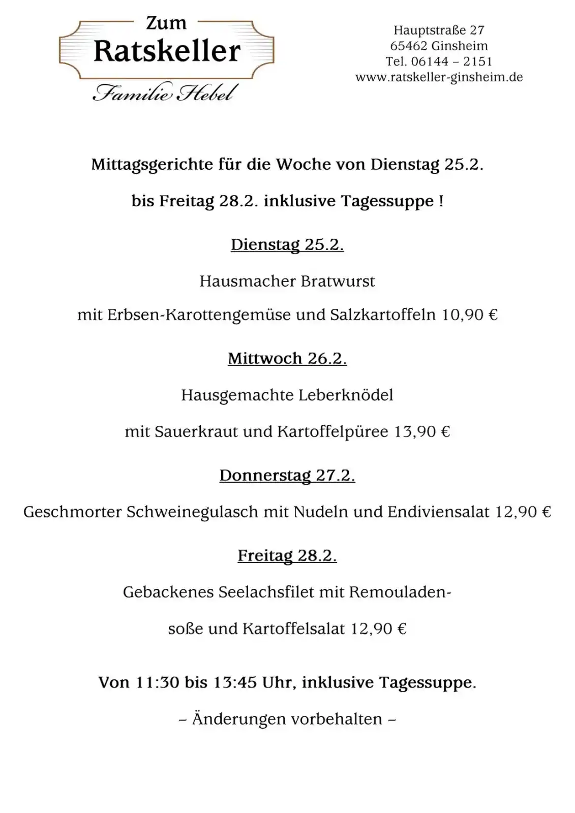 Zum Ratskeller - Ginsheim post