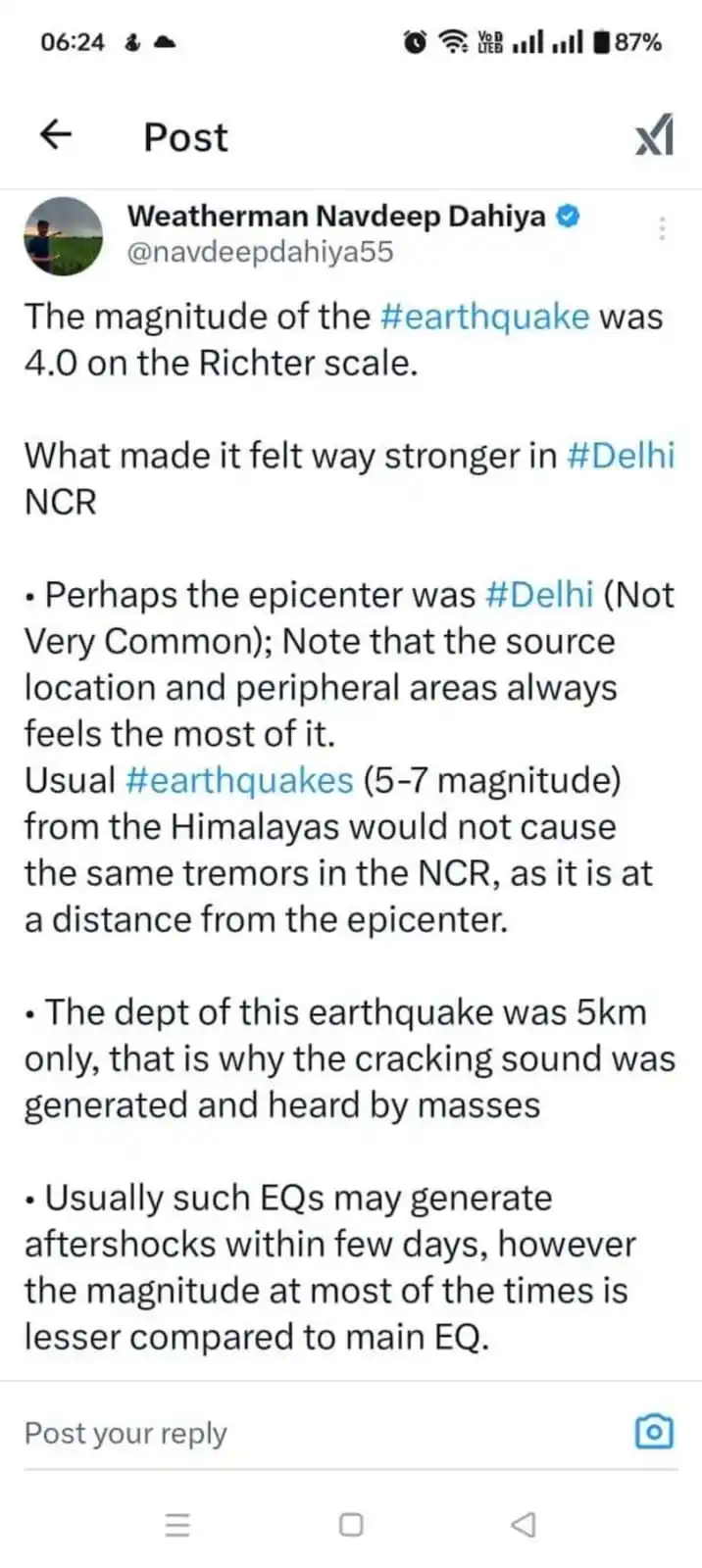 AAP Delhi LIVE post