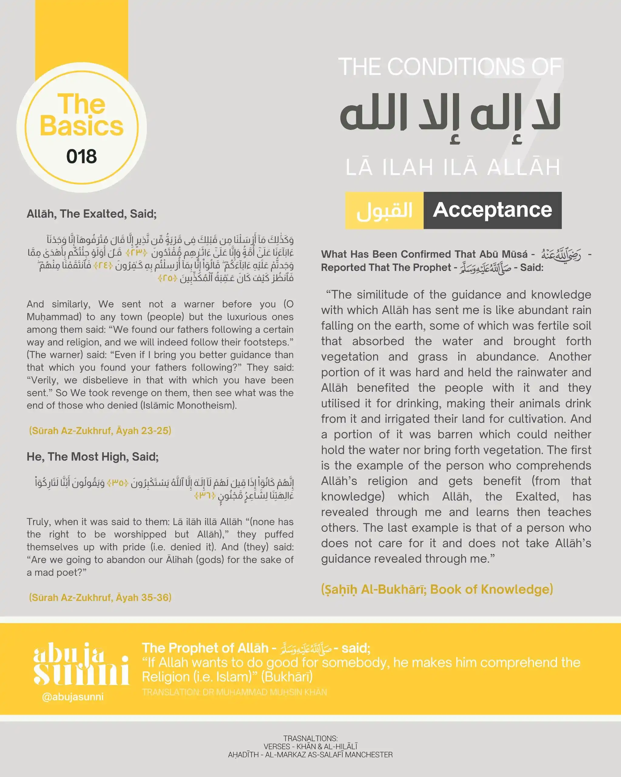 Image from Abuja Sunni: ⓘ The Basics — The Conditions of The Shahādah <a class="text-blue-500 ...