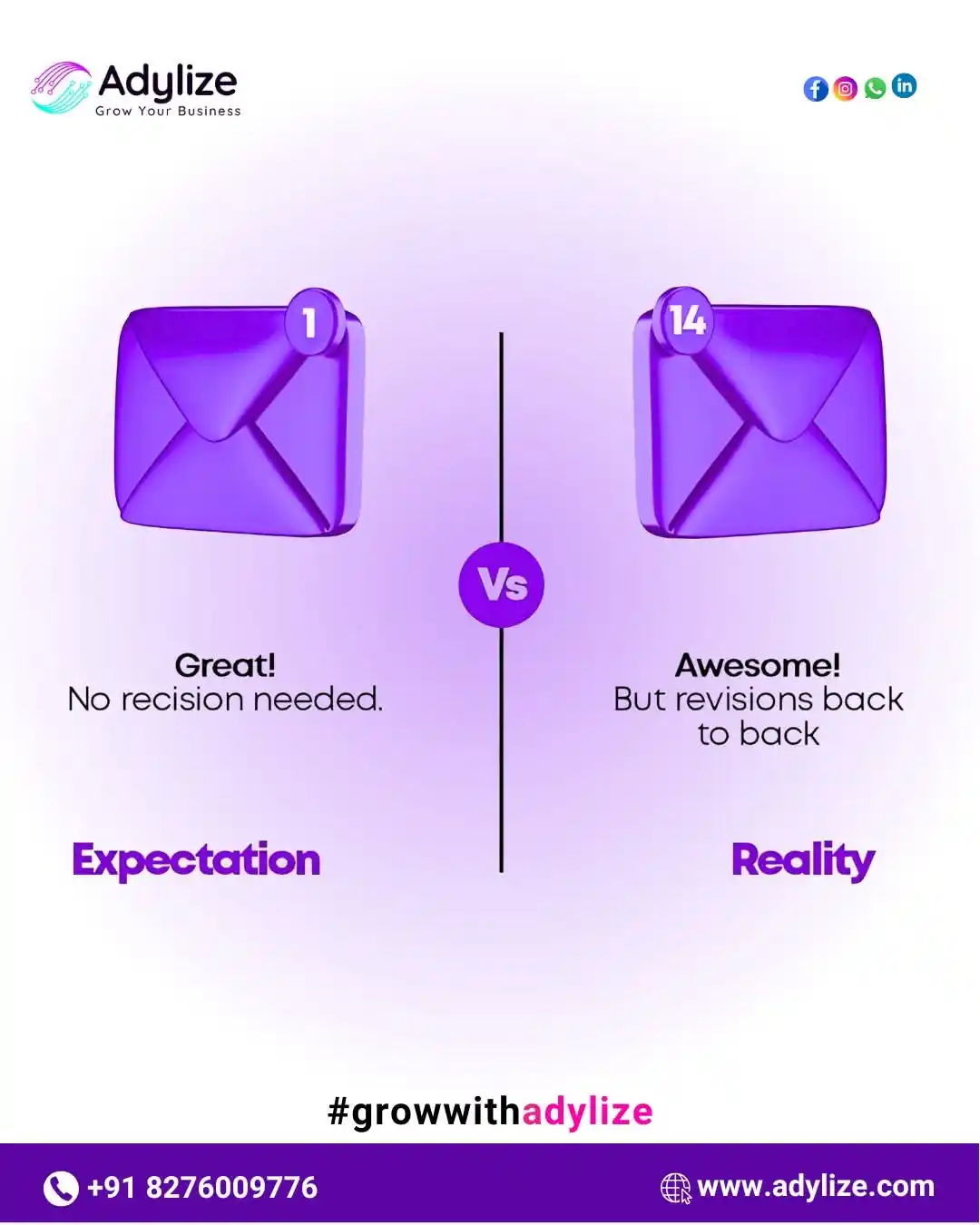 Image from Adylize: 🖌️ *EXPECTATION vs. REALITY in DESIGN & MARKETING!* 🎭 🔹 Expectatio...