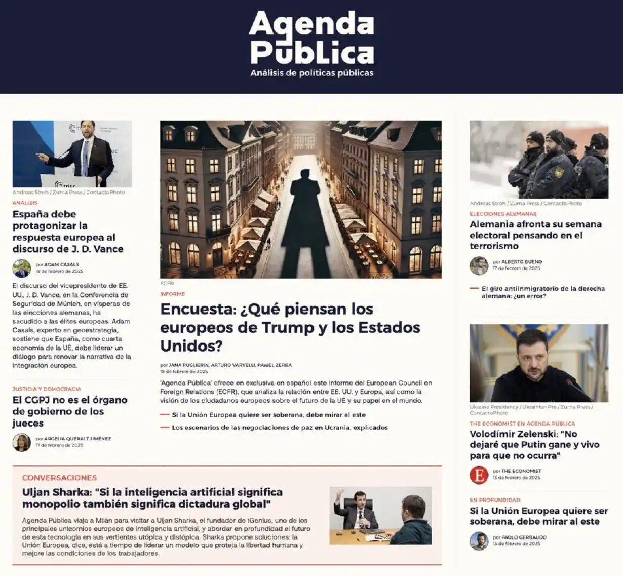 Image from Agenda Pública : 📢 *Portada del día en Agenda Pública* 🇪🇺🇺🇸 *ENCUESTA | ¿Qué pien...