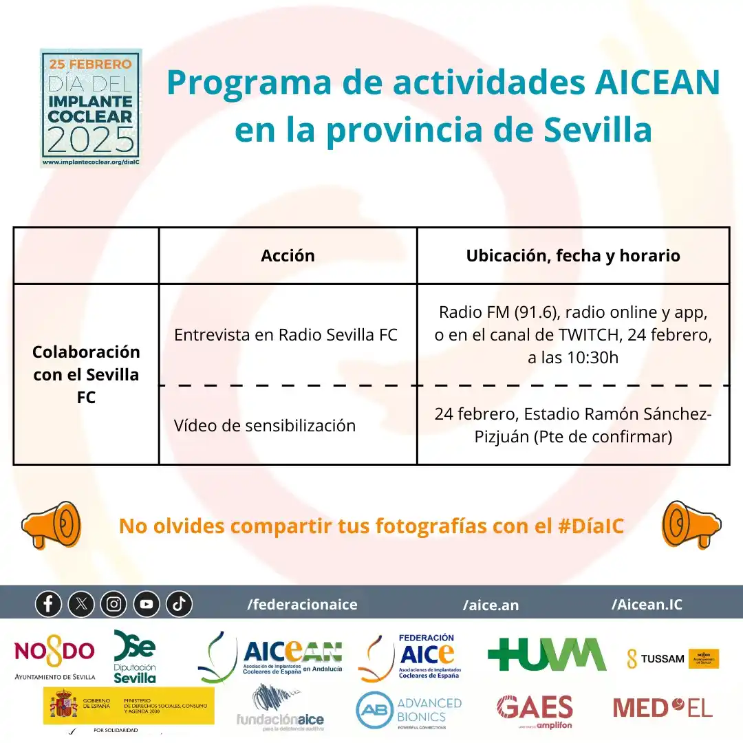 AICEAN, Asociación De Implantados Cocleares De España En Andalucía post