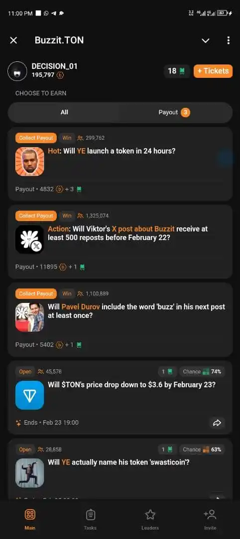 Image from Airdrop & Crypto With Decision®: *🐝 They're some Payouts waiting for you now as well as New open Quiz ...