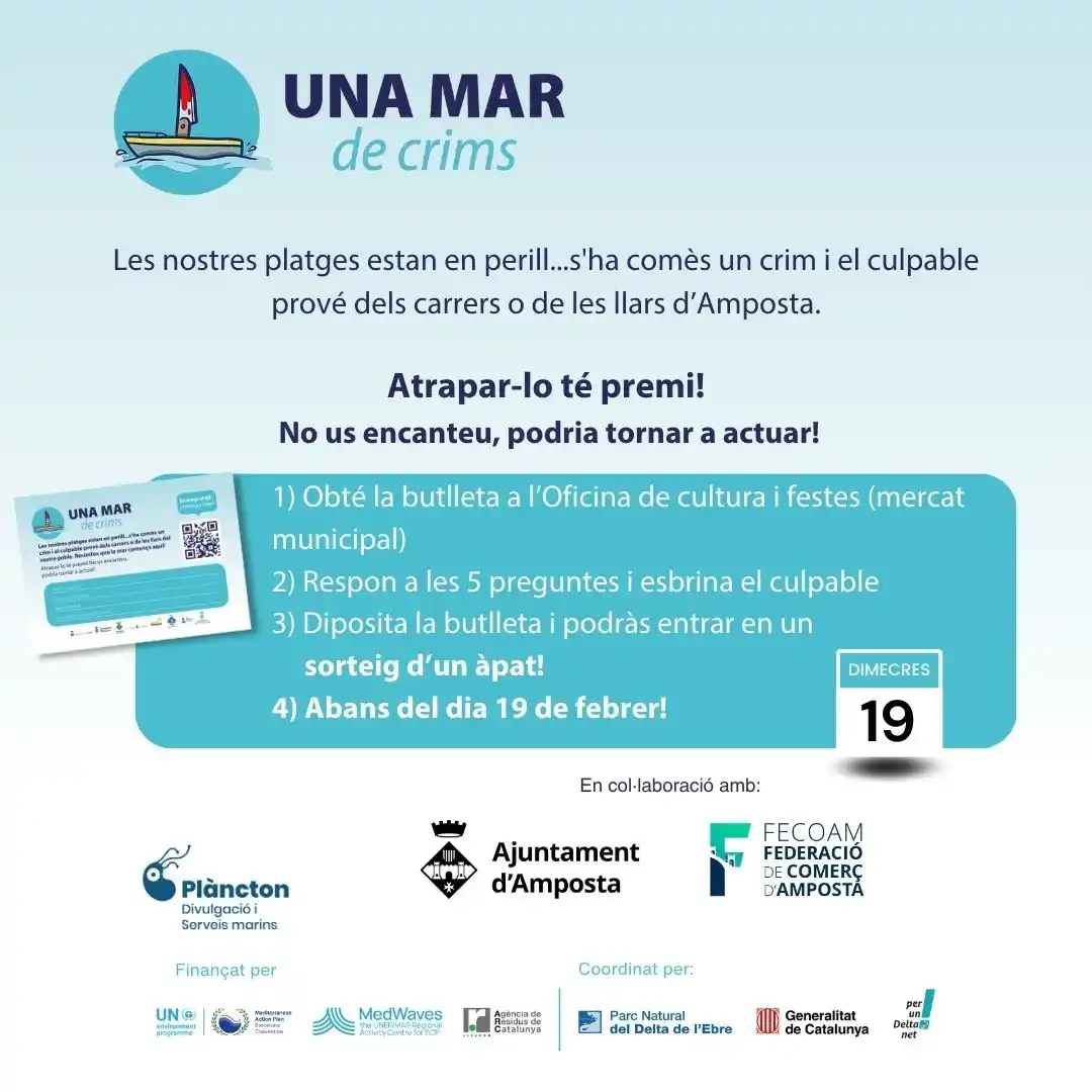 Image from Ajuntament d'Amposta: ♻️  MEDI AMBIENT | Participa al joc una Mar de Crims! Amposta té un mi...