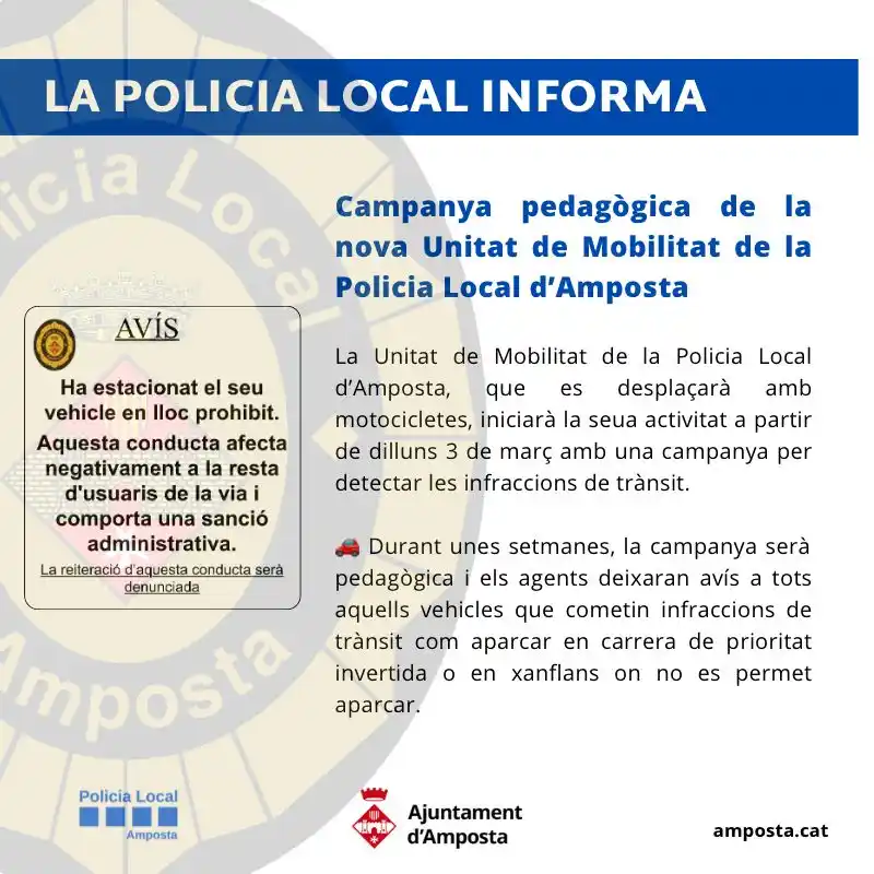 Image from Ajuntament d'Amposta: 👮🏻‍♀️🏍️ POLICIA LOCAL | La Unitat de Mobilitat de la Policia Local ...