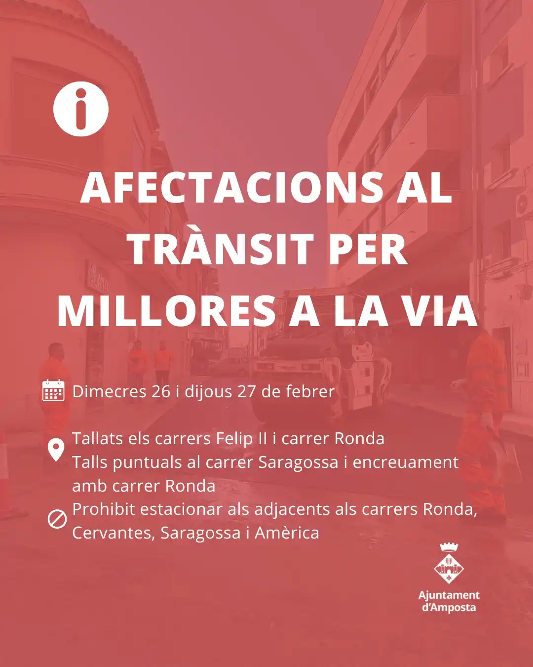 Image from Ajuntament d'Amposta: 📣 INFORMACIÓ D'INTERÈS | Avui i demà, 26 i 27 de febrer, s'estan real...