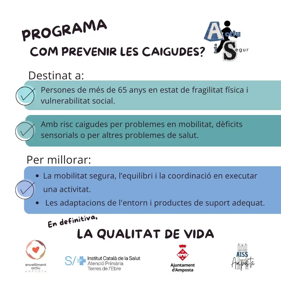 Image from Ajuntament d'Amposta: 🧑🦳👨🦳 GENT GRAN | Actiu i Segur, nou programa per a previndre les...