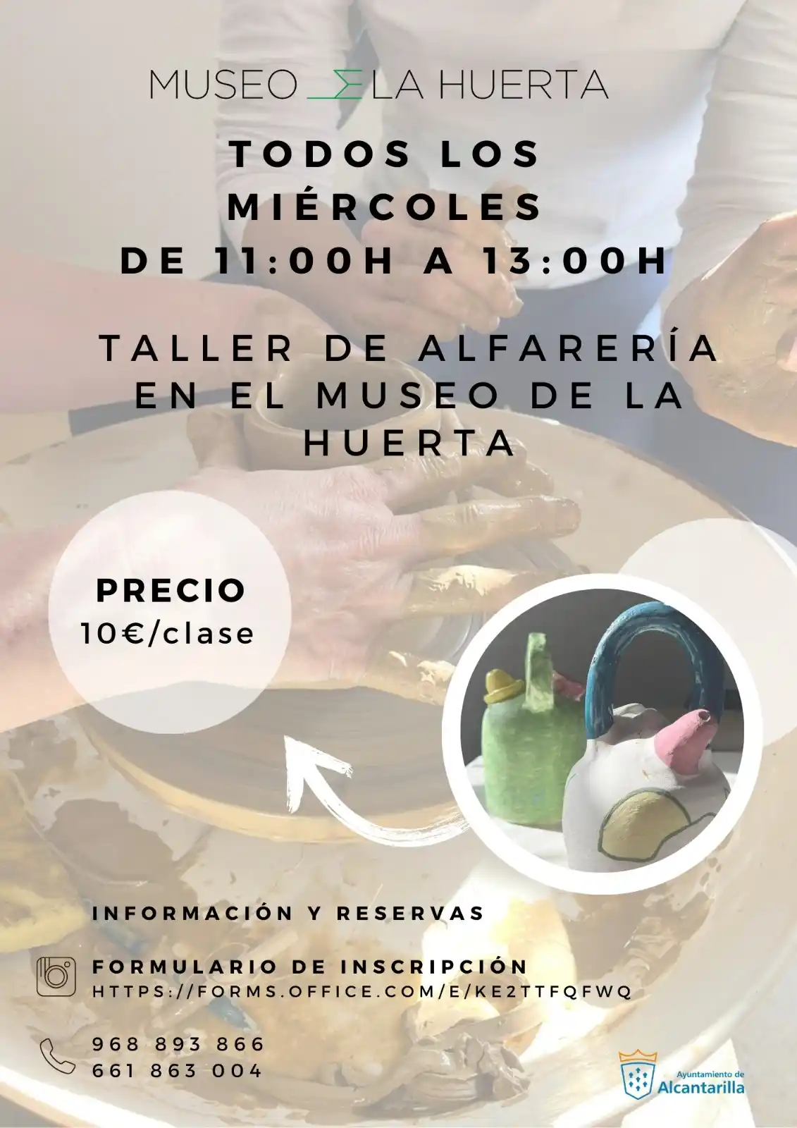Image from Alcantarilla al día: *🏺 TALLER ARTESANÍA* ‼ En el Museo de la Huerta ofrecemo...
