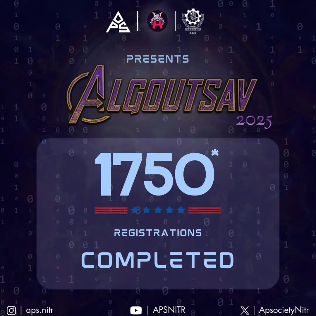 Image from Algorithmic and Programming Society, NIT Rourkela: 1750+ Coders in the Game & The Energy is Unmatched! 🚀🔥 The Algoutsa...