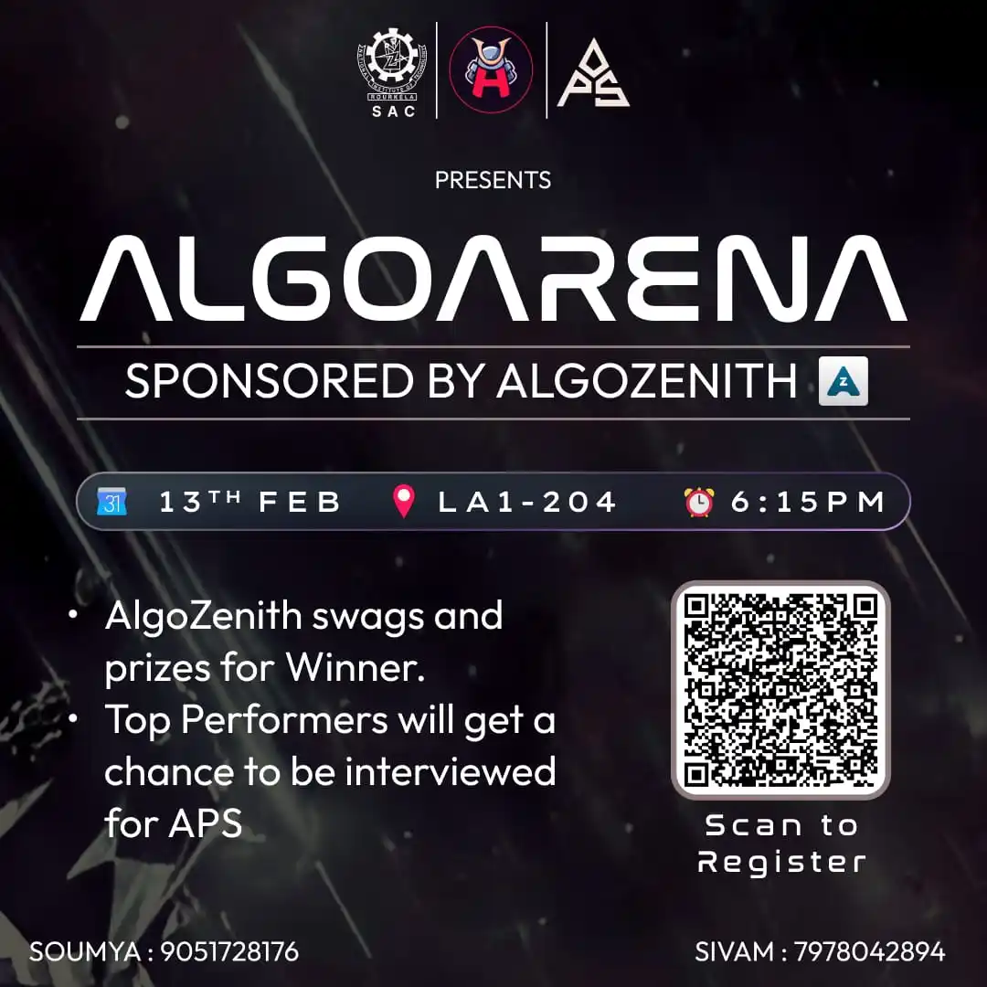 Image from Algorithmic and Programming Society, NIT Rourkela: ✨AlgoArena 2025 is here 🔥 Gear up to crush the competition and fla...