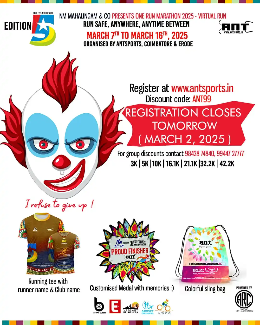 Image from Ant Sports: Registration closes tomorrow (March 2, 2025) Register at www.antsports...
