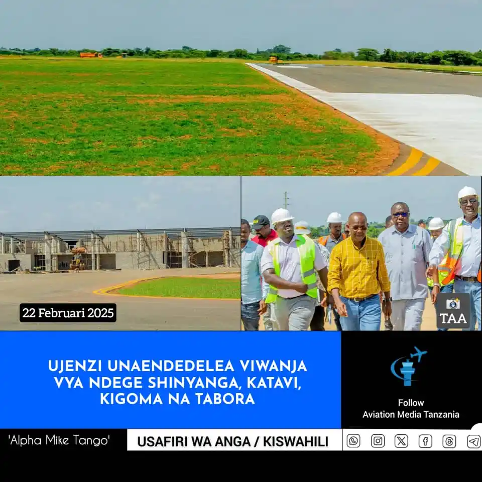 Image from Aviation Media Tanzania: "Mradi huu ulisainiwa mwaka 2017 tulipambana mradi uanze lakini kwa sa...