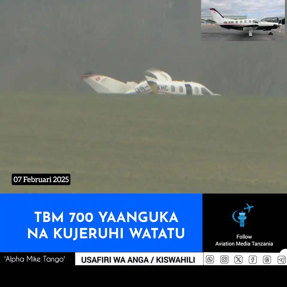 Image from Aviation Media Tanzania: Mchana wa tarehe 06 Februari ndege ya kibinafsi aina ya Socata TBM 700...