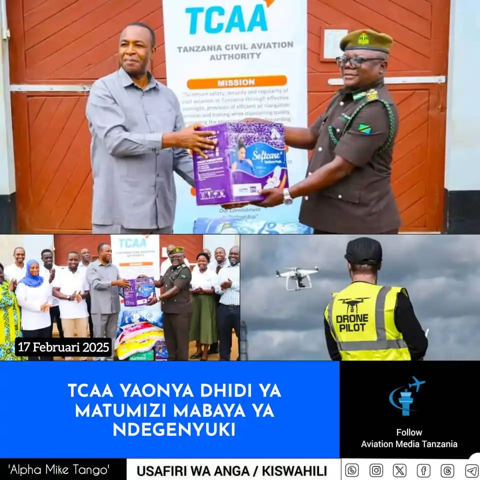 Image from Aviation Media Tanzania: MAMLAKA ya Usafiri wa Anga Tanzania (TCAA) imetoa wasiwasi juu ya matu...