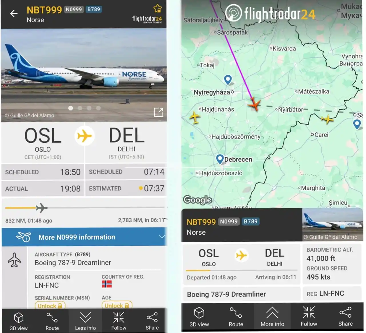 Image from AviationSpot Channel: *IndiGo's 1st B787-9* ✈️ bearing registration LN-FNC has departed Oslo...