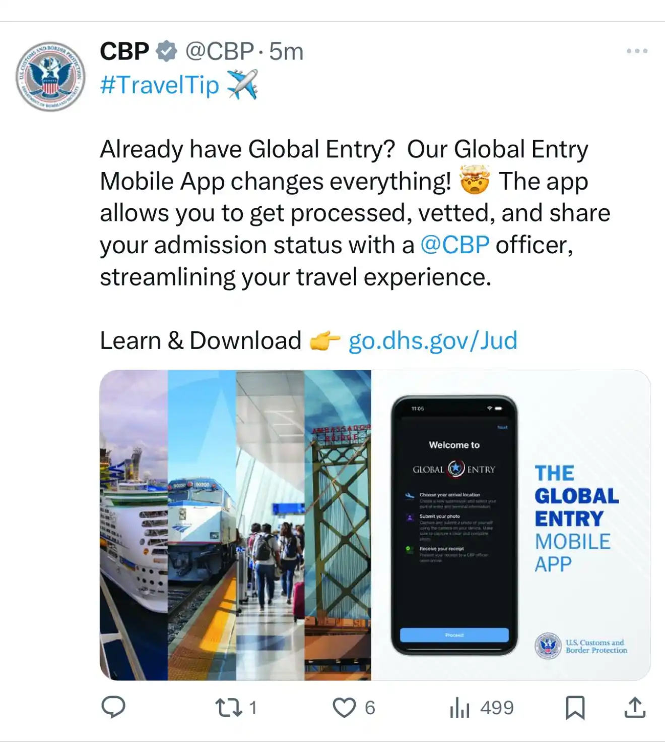 Image from Ton Evens: 📢 Nouvèl Enpòtan pou Vwayajè ki Gen Global Entry! 🛂📱 Nouvo aplikas...