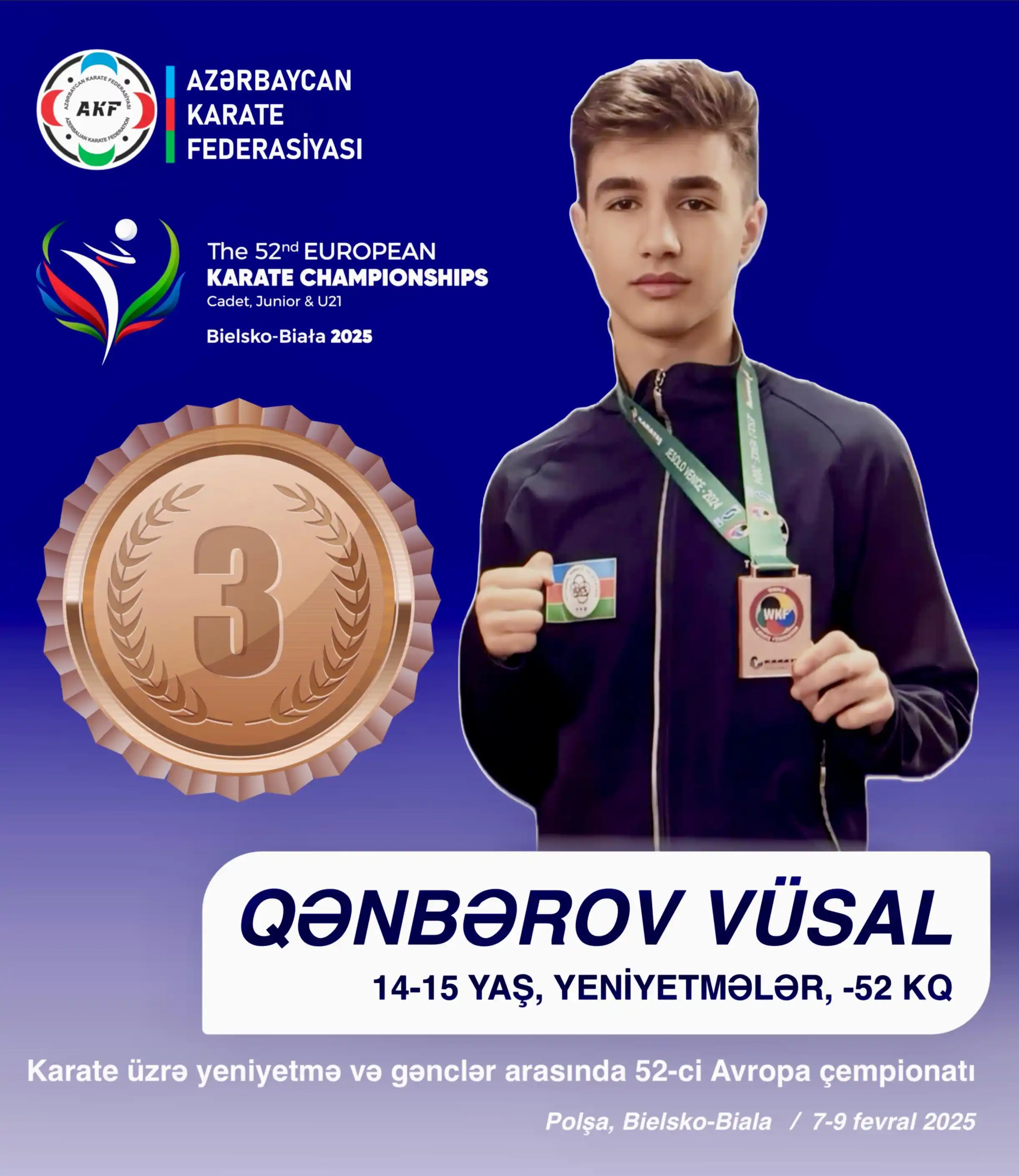 Image from Azərbaycan Karate Federasiyası: Milli komandamızın üzvü Vüsal Qənbərov karate üzrə (WKF / idman karate...