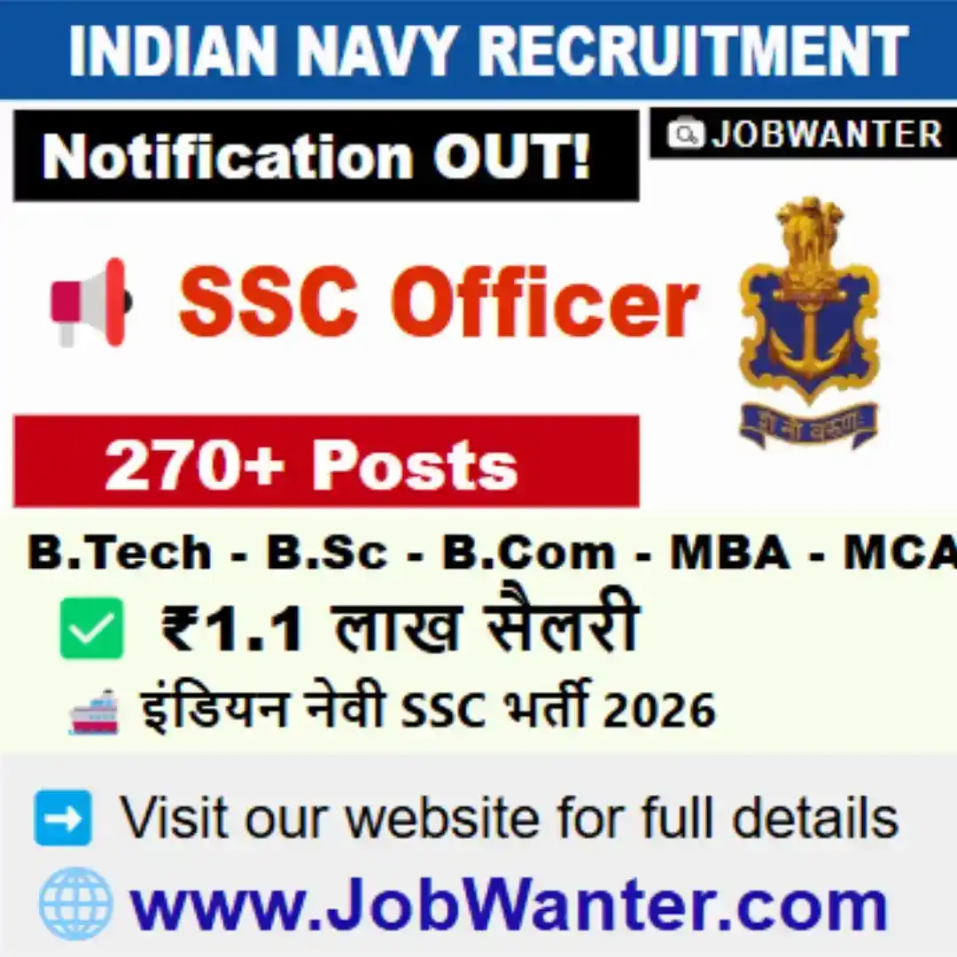 Image from Bachelor Degree Jobs - JobWanter: 📢 Indian Navy SSC 2026 – Apply Today! 🚢 <a class="text-blue-500 hov...