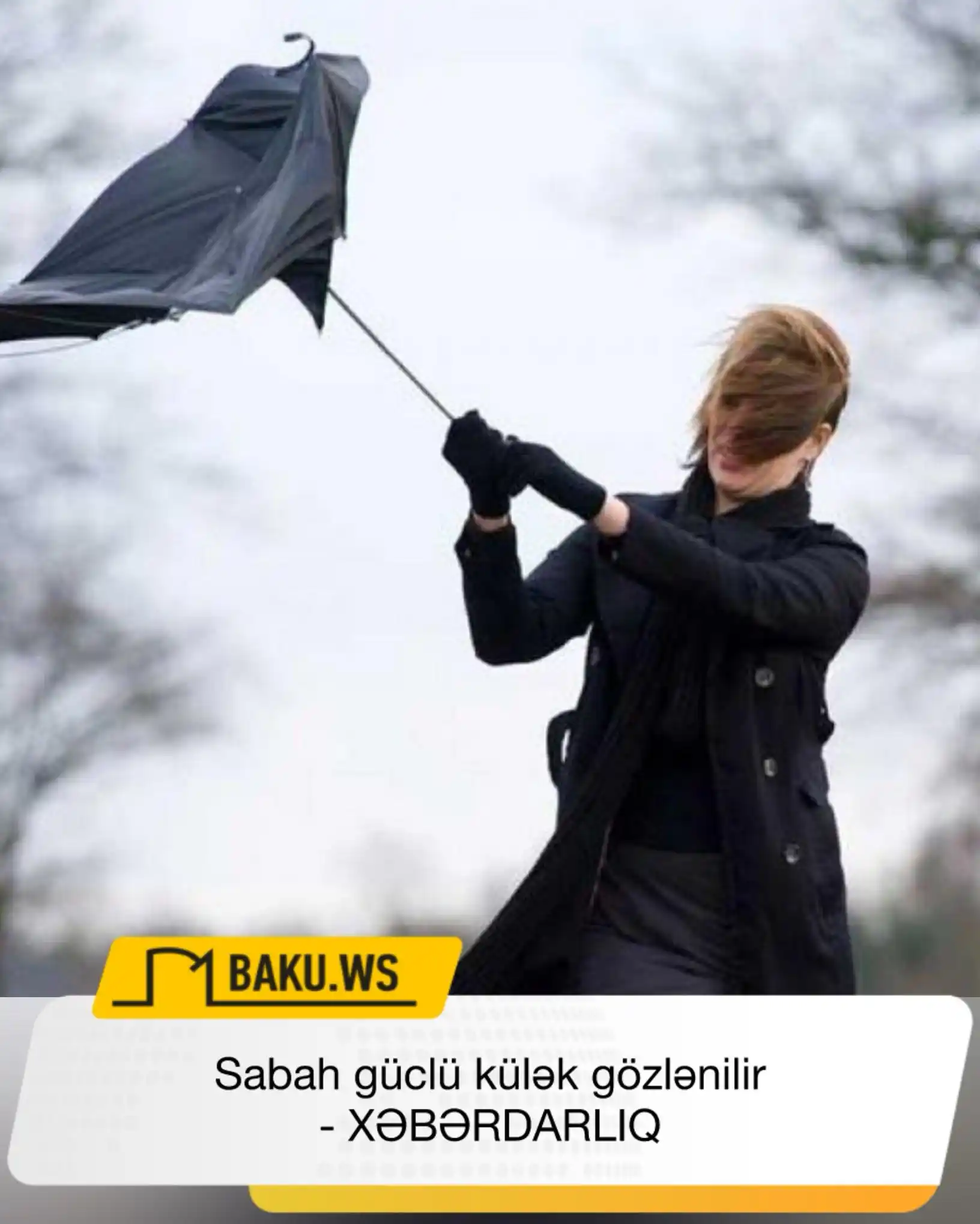 Image from BAKU.WS: ‼️Sabah bəzi bölgələrdə güclü külək gözlənilir. Bu barədə Milli Hidro...