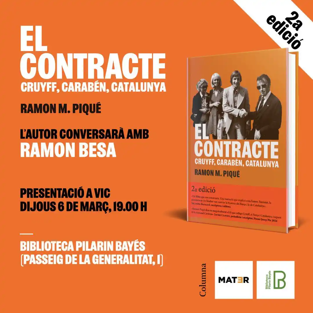 Image from Biblioteca Pilarin Bayés de Vic: L’amistat entre els Carabén i els Cruyff va fer possible un fitxatge i...