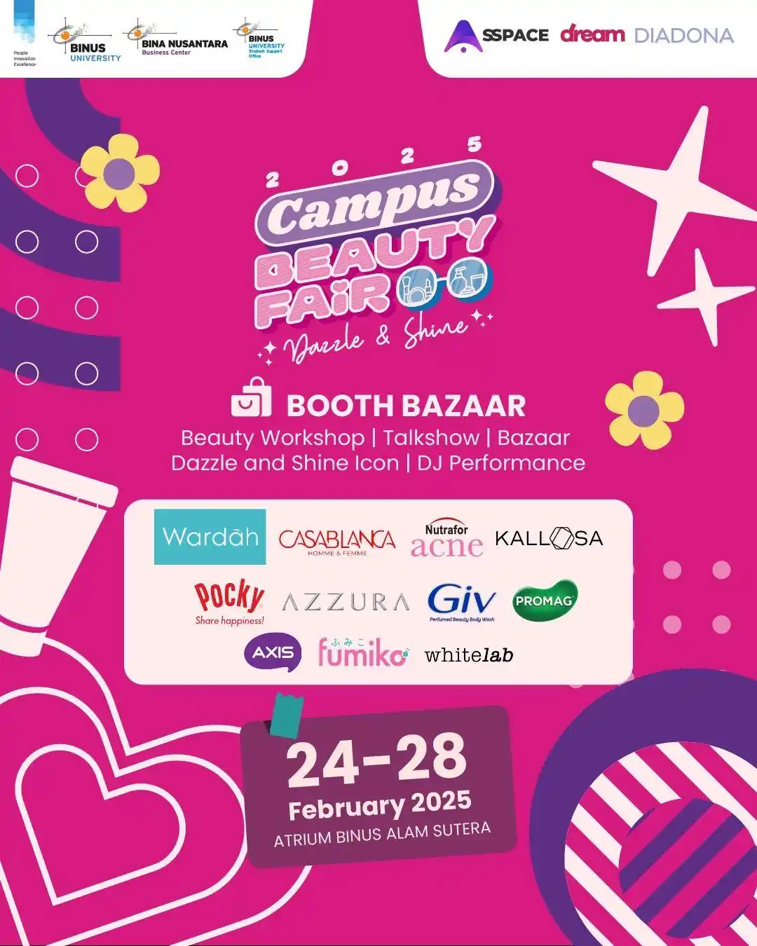 Image from BINUS University Official: Hello BINUSIAN! Siap-siap eksplor keseruan di Campus Beauty Fair 2025...