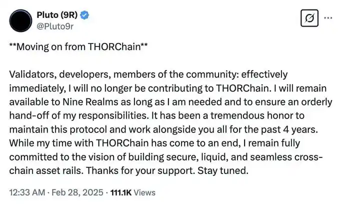Image from BitNotícias: 🔨 Um desenvolvedor da THORChain deixou o protocolo cripto após a falh...