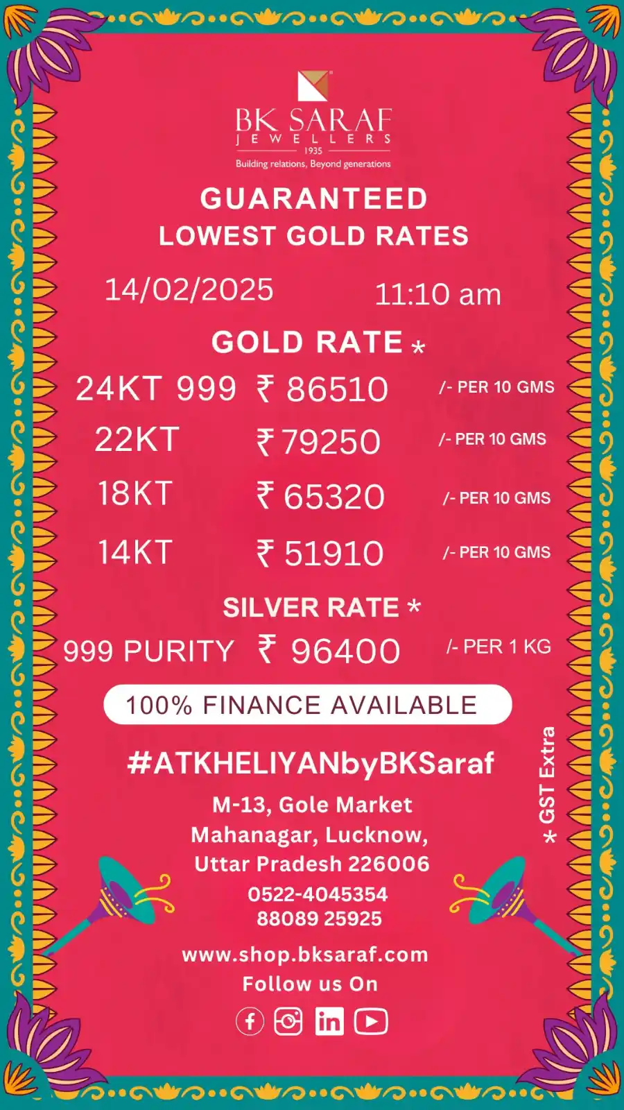 BK Saraf 'Jewellers' post