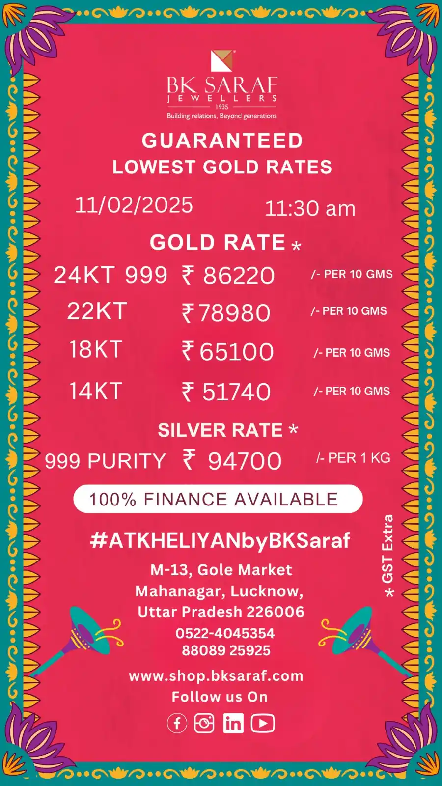 BK Saraf 'Jewellers' post