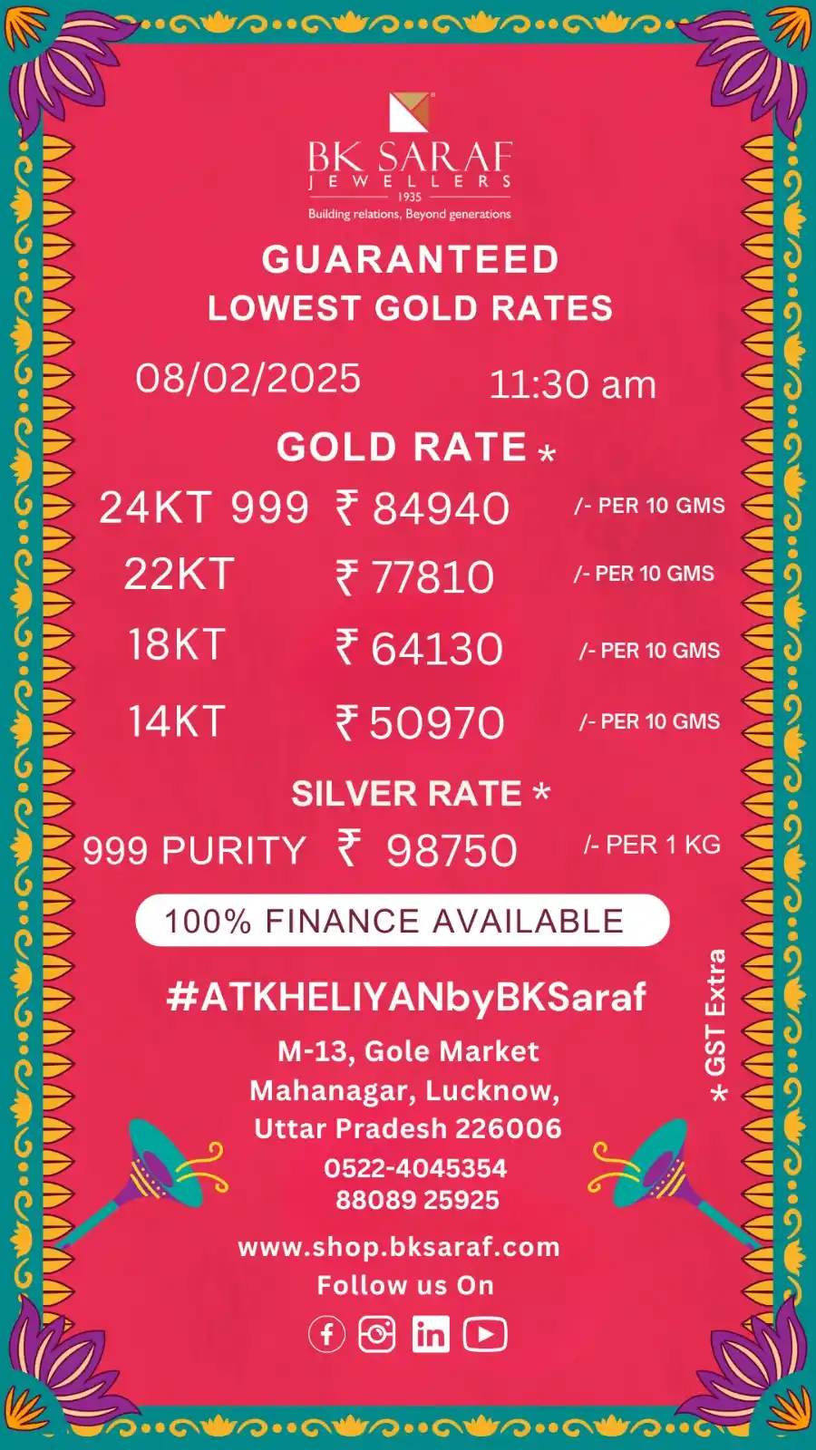 BK Saraf 'Jewellers' post