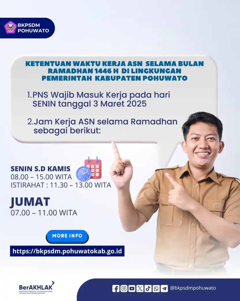 Image from BKPSDM Pohuwato: ๐๐ฒ๐๐ฒ๐ป๐๐๐ฎ๐ป ๐ช๐ฎ๐ธ๐๐ ๐๐ฒ๐ฟ๐ท๐ฎ ๐๐ฆ๐ก ๐ฆ๐ฒ๐น๐ฎ๐บ๐ฎ ๐ฅ๐ฎ๐บ๐ฎ๏ฟฝ...