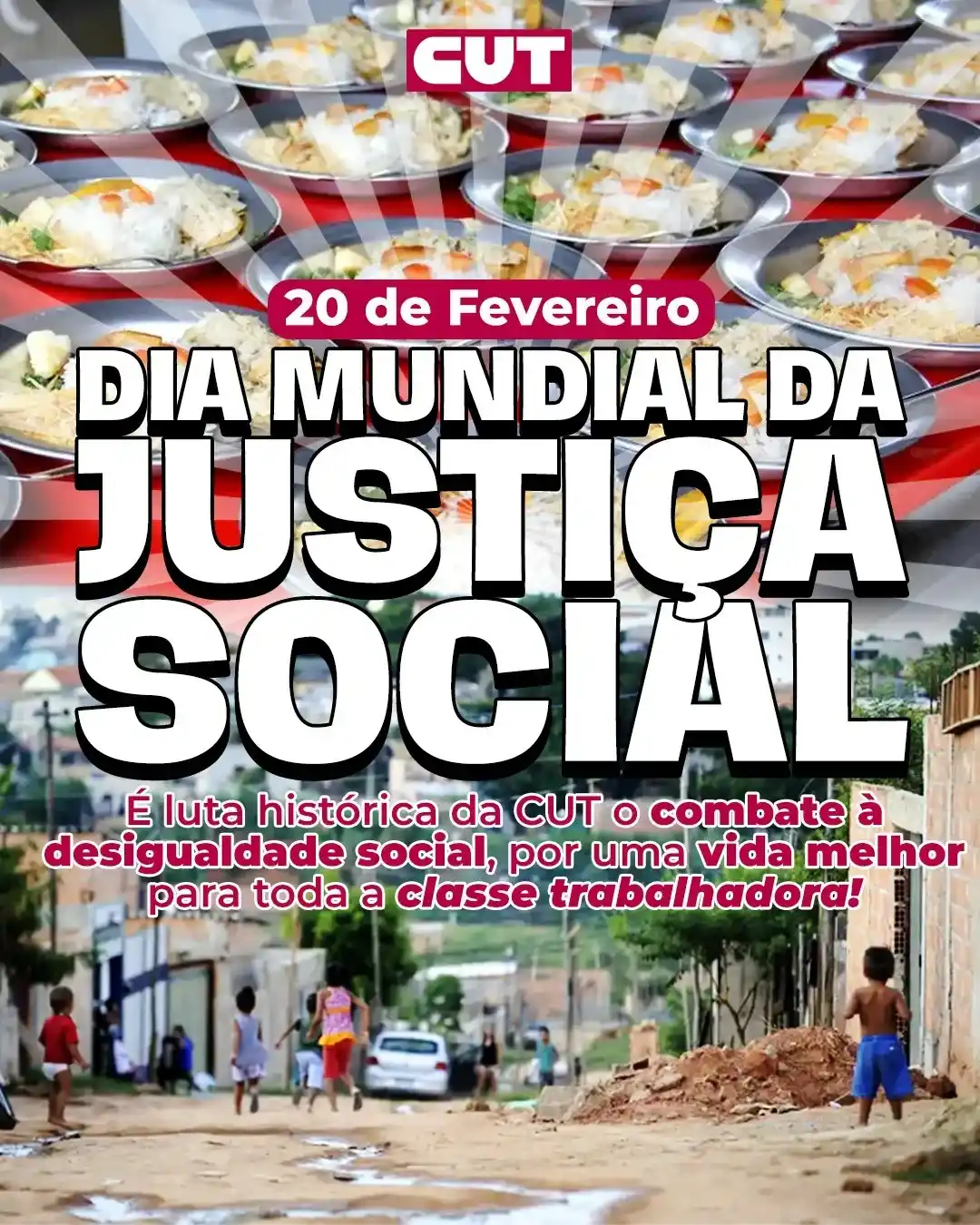 Image from BRIGADAS DIGITAIS DA CUT: 🌍✊ Hoje, 20 de fevereiro, celebramos o Dia Mundial da Justiça Social!...
