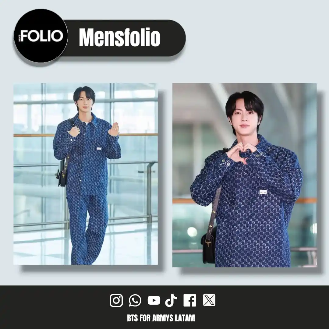 Image from BTS FOR ARMY'S LATAM: *JIN NOVEDADES*  La página de MensFolio público fotos de Jin  ✍️: Es t...
